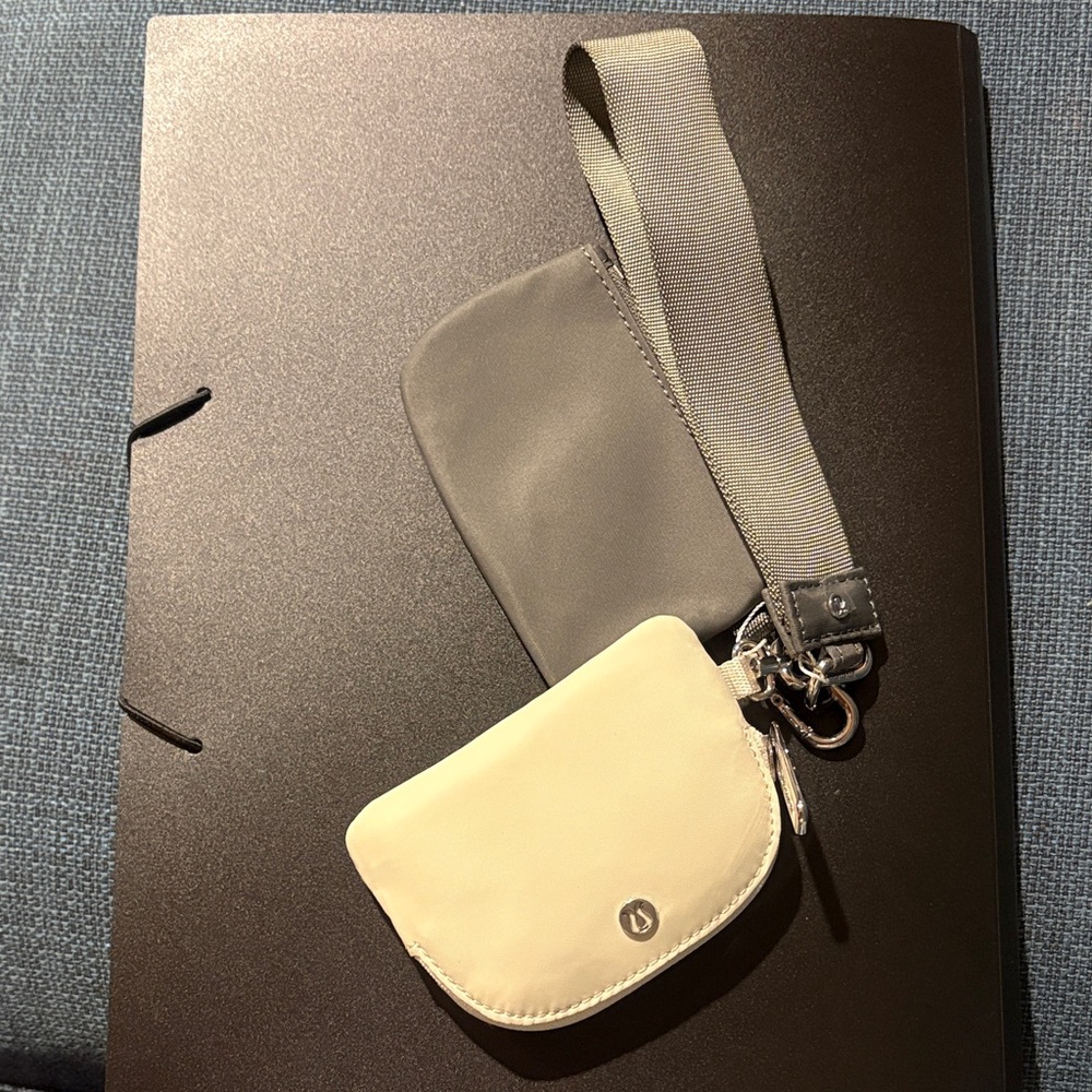 Cream and Gray Crossbody Bag